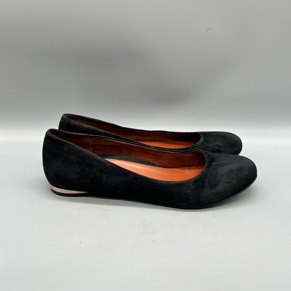 Vionic Shoes Womens 8.5 Black Suede Hannah Slip On Ballet Flats Low Heel Classic